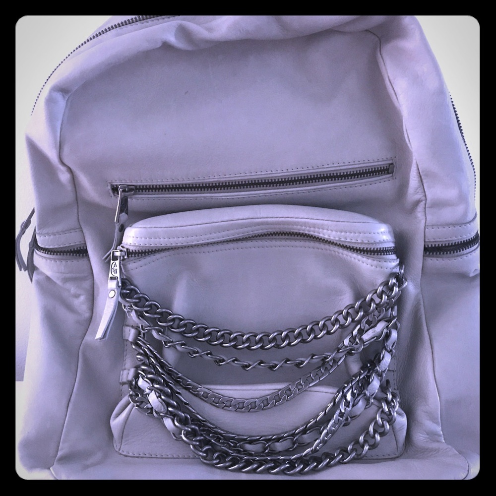 Kendall + Kylie leather and chain backpack